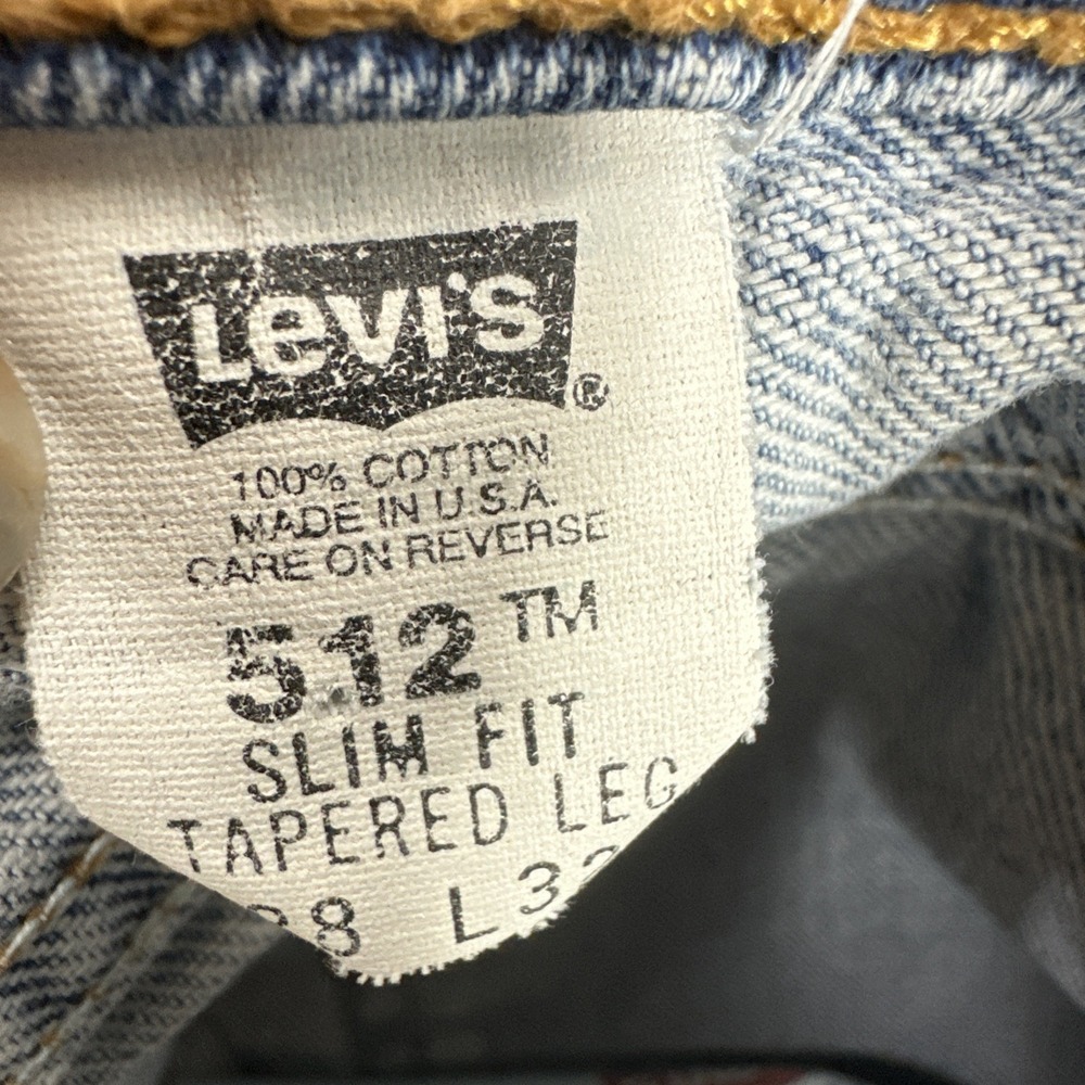 Vintage Levis 512 Jeans Mens 27x31.5 Blue Denim Tapered Leg 90s Y2k Made USA - Picture 2 of 13